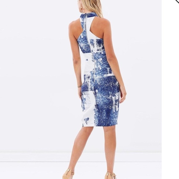 Cooper St Rise Up High-Neck Blue & White Dress size 12 - Picture 3 of 10